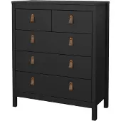 Ebuy24 Madrid Kommode 5 Schubladen schwarz matt.