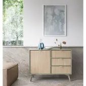 Piaski Kommode Sideboard Forest 106x38x80cm eukalyptusgrün Herringbone Skandi