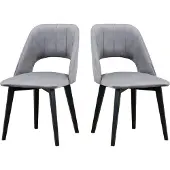 LeafDesign Esszimmerstuhl 2 x "MONTI 4", schwarz, riviera 91, nähte: gerade