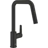 GROHE Küchenarmatur mit Brause Start, hoher Auslauf, Mattschwarz, 2 Strahlarten