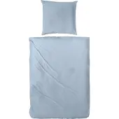 Hahn Textilien Primera Mako-Satin Bettwäsche 135x200 cm + 80x80 cm Falsches Uni Rauchblau