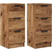 Syfax Sideboards 2 Stk. Altholz-Optik 30x30x70 cm Holzwerkstoff