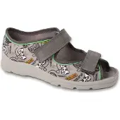 Befado Jungen Hausschuhe, Sandalen Max 969X172 969Y172 grau GAME, Klettverschluss
