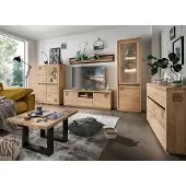 Lomadox Wohnzimmer Komplett Set 6-teilig modern in massiver Eiche WINCHESTER-69
