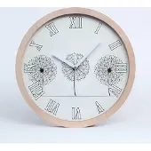 Tulup Holzuhr 20fi cm wanduhr - weiße Spitzen - Löwenzahn