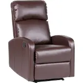 SVITA LEX Relaxsessel Fernsehsessel Ruhesessel mit verstellbarer Beinablage und Liege-Funktion Kunstleder Braun