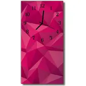 Tulup Glasuhr Wanduhr Küchenuhr Echt-Glas 30x60 Muster Rosa
