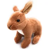 Onwomania Plüschtier Kuscheltier Stoff Tier Hase braun stehend Kaninchen 18 cm