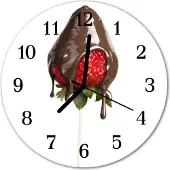 Tulup Glasuhr Wanduhr Küchenuhr Echt-Glas 30fi cm Schokolade braun