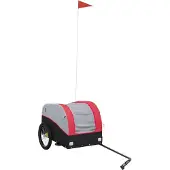 Syfax Fahrradanhänger Schwarz und Rot 30 kg Eisen