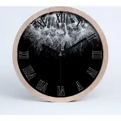 Tulup Holzuhr 20fi cm wanduhr - schwarze Spitzen - Löwenzahn Samen