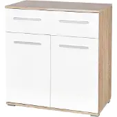 Halmar Kommode Lima KM1 - Dub-Sonoma / weißer Glanz