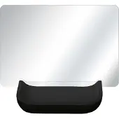 Kleine wolke Kosmetikspiegel "Tray Mirror", schwarz, B:12cm H:17,3cm T:11cm, Glas, Polyresin (Kunststein), Spiegel, Kosmetikspiegel, mit Schmuckschale