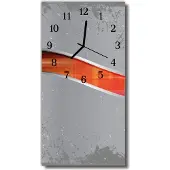 Tulup Glasuhr Wanduhr Küchenuhr Echt-Glas 30x60 Streife Mehrfarbig