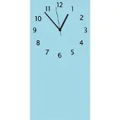 Wallario Design Wanduhr Pastellblau aus Echtglas, Größe 30 x 60 cm