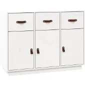 Syfax Sideboard Weiß 100x40x75 cm Massivholz Kiefer