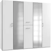 Wimex Kleiderschrank Schlafzimmerschrank Lima 225x58x208cm weiß mit Apothekerauszügen