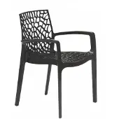 GRANDSOLEIL Gartenstuhl mit Armlehnen Stapelbare Gruvyer Arm Grand Soleil Professionell - Anthrazit