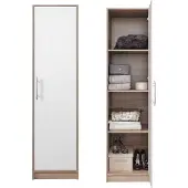 Dakar Kleiderschrank Drehtürenschrank Smart 50x56x190cm Sonoma Eiche weiß 1-türig