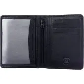 Dernier Minibrieftasche Portemonnaie Hochformat Damen Herren Leder Schwarz