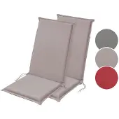 XDREAM 2er Set Gartenstuhl Auflage | Hochlehner | taupe | 120 x 50 cm |