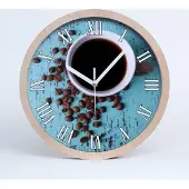 Tulup Holzuhr 30fi cm wanduhr - weiße Spitzen - schwarzer Kaffee