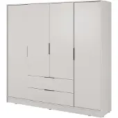 Masseno Drehtürenschrank CATERINA 206 cm Kleiderschrank Schlafzimmer Schrank 4-türig Kaschmir