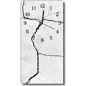 Tulup Glasuhr Wanduhr Küchenuhr Echt-Glas 30x60 Riss Grau