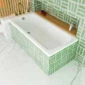 ECOLAM Badewanne Rechteckbadewanne 170x75 cm Basic Acrylwanne + Füße Ablauf Wanne