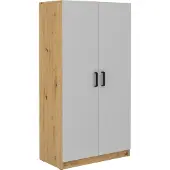Masseno Drehtürenschrank MALTESA 80 cm Kleiderschrank Schlafzimmer Schrank 2-türig Grau
