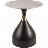 Feldmann-Wohnen Couchtisch Virgo Wohnzimmertisch 50x50x57cm weiß Marmor schwarz matt