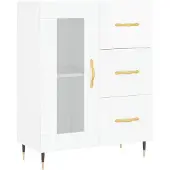 Syfax Sideboard Hochglanz-Weiß 69,5x34x90 cm Holzwerkstoff