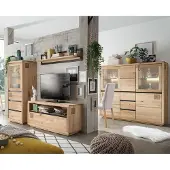 Lomadox Wohnzimmer Set 4-teilig modern in massiver Eiche WINCHESTER-69