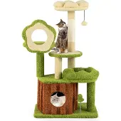 FANTASK Mehrstufiger Katzenbaum, Kratzbaum mit Katzenhöhle, Plattformen, Plüsch-