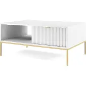 Masseno Couchtisch STELLARE 104 cm Kaffetisch für Wohnzimmer Sofatisch Wohnzimmertisch Weiß