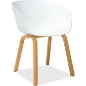Feldmann-Wohnen Esszimmerstuhl Küchenstuhl Set Ego weiß Eiche 6er Set