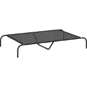 Syfax Hundebett Erhöht Schwarz 130x80x20 cm Textilene und Stahl