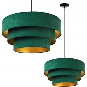 Light11 HOME Hängelampe Deckenleuchter Goldener Samt Lampenschirm