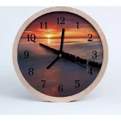 Tulup Holzuhr 20fi cm wanduhr - Denne Sonne Landschaft
