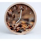 Tulup Holzuhr 30fi cm wanduhr - Kaffeebohnen