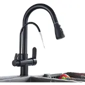 OEM Wasserhahn, ausziehbare Auslauf, Doppelgriff-Design, Schwarz A