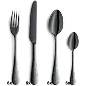 Amefa 24-tlg. Besteckset SIERRA 24-teilig schwarz gehämmert