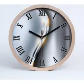 Tulup Holzuhr 25fi cm wanduhr - schwarze Spitzen - Metall Abstraktion