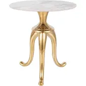 Feldmann-Wohnen Couchtisch Snake Wohnzimmertisch 48x48x55cm Farbe wählbarweiß Marmor / gold