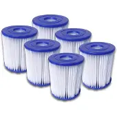 Bestway Filterkartusche Gr.1, 6 Stück, Ø 8cm, Länge 9cm, Lochdurchmesser 2,6cm, für Flowclear 58381