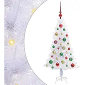 Syfax Künstlicher Weihnachtsbaum Weiß 120 cm PVC und Stahl