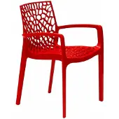 GRANDSOLEIL Gartenstuhl mit Armlehnen Stapelbare Gruvyer Arm Grand Soleil Professionell - Rot