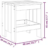 vidaXL Gartenhocker 2 Stk. Grau 40x36x45 cm Massivholz Kiefer