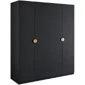 Feldmann-Wohnen Kleiderschrank Mond Schlafzimmerschrank 179x58,5x209cm 4-türig anthrazit