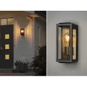 Konstsmide LED Außenwandleuchte Gartenlaterne für draußen Terrassenbeleuchtung Schwarz Gold